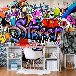 Planete Discount PD14677-400-280, Papier peint non tissé, Multicolore, Colorful, 120 g/m², Street Game, 4000 mm