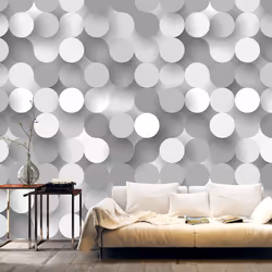 Planete Discount PD13887-400-280, Papier peint non tissé, Gris, Blanc, Blanc, Gris, 120 g/m², Silver Net, 4000 mm