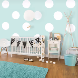 Planete Discount PD13897-400-280, Papier peint non tissé, Bleu, Blanc, Azuré, Blanc, Sky Blue Dots, 4000 mm, 50 cm