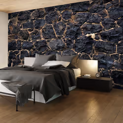 Planete Discount PD13906-400-280, Papier peint non tissé, Beige, Noir, Bleu, Noir, Bleu Marine, Beige, Stony Twilight, 4000 m ...