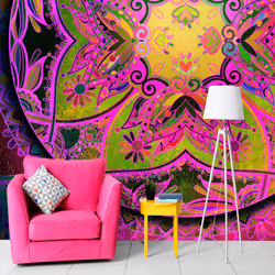 Planete Discount PD14245-400-280, Papier peint non tissé, Vert, Rose, Violet, Jaune, Vert, Violet, Jaune, Rose, 120 g/m², Man ...