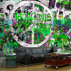 Planete Discount PD14683-100-70 papier-peint Papier peint non tissé Vert, Blanc