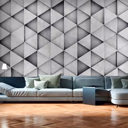 Planete Discount PD13929-400-280, Papier peint non tissé, Gris, Gris, Grey Triangles, 4000 mm, 50 cm