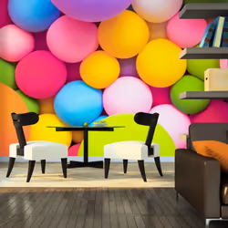 Planete Discount PD13936-400-280, Papier peint non tissé, Multicolore, Colorful, Colourful Balls, 4000 mm, 50 cm