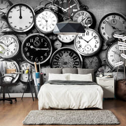 Papier peint intissé Vintage et Retro Retro Clocks - PD15033-400-280