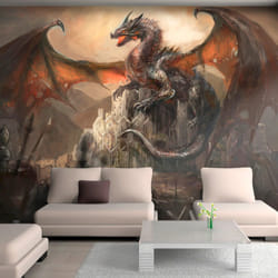 Papier peint intissé Fantaisie Dragon castle - PD13424-400-280