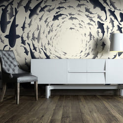 Planete Discount PD13240-350-245 papier-peint Papier peint non tissé Beige, Noir, Crème