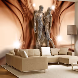 Planete Discount PD14591-400-280, Papier peint non tissé, Beige, Gris, Gris, Beige, 120 g/m², Stone couple, 4000 mm