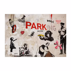 Planete Discount PD14685-100-70 papier-peint Papier peint non tissé Beige, Noir, Gris, Rouge, Blanc