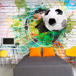 Planete Discount PD14158-200-140, Papier peint non tissé, Multicolore, Colorful, Colourful Sport, 2000 mm, 50 cm