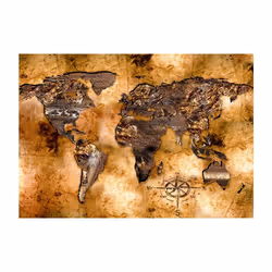 Papier peint intissé Carte du monde Opalescent Continents - PD13335-400-280