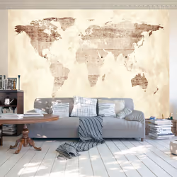 Planete Discount PD13336-100-70, Papier peint non tissé, Beige, Beige, 120 g/m², Precious map, 1000 mm