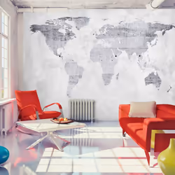 Planete Discount PD13337-100-70, Papier peint non tissé, Gris, Gris, 120 g/m², Concrete Map, 1000 mm