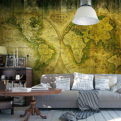 Planete Discount PD13338-200-140 papier-peint Papier peint non tissé Vert, Jaune