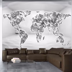 Planete Discount PD13341-100-70, Papier peint non tissé, Gris, Argent, Blanc, Gris, Blanc, Argent, 120 g/m², Diamond map, 100 ...