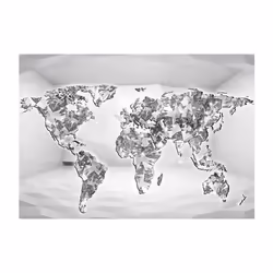 Planete Discount PD13341-100-70 papier-peint Papier peint non tissé Gris, Argent, Blanc
