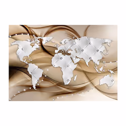 Planete Discount PD13345-350-245 papier-peint Papier peint non tissé Beige, Crème, Gris