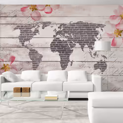 Planete Discount PD13346-100-70, Papier peint non tissé, Gris, Rose, Blanc, Gris, Blanc, Rose, 120 g/m², Romantic World, 1000 ...