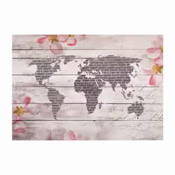 Planete Discount PD13346-100-70 papier-peint Papier peint non tissé Gris, Rose, Blanc