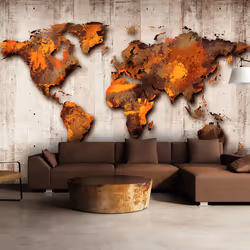 Planete Discount PD13348-200-140, Papier peint non tissé, Gris, Jaune, Jaune, Gris, 120 g/m², World of bronze, 2000 mm