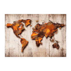 Papier peint intissé Carte du monde World of Bronze - PD13348-400-280
