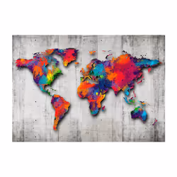 Papier peint intissé Carte du monde Concrete World - PD13349-400-280