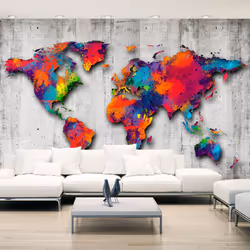 Planete Discount PD13349-100-70, Papier peint non tissé, Gris, Gris, Colorful, 120 g/m², Concrete World, 1000 mm