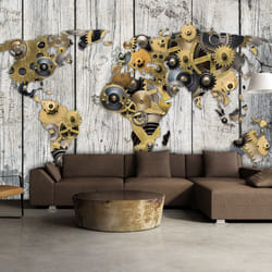 Planete Discount PD13350-150-105 papier-peint Papier peint non tissé Noir, Gris, Jaune