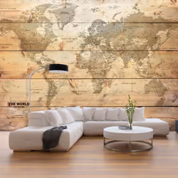 Planete Discount PD13352-300-210, Papier peint non tissé, Beige, Noir, Orange, Beige, Noir, Orange, 120 g/m², Map on Boards,  ...