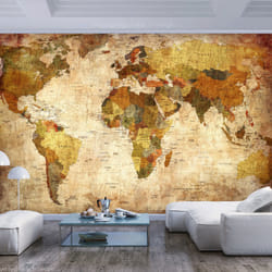 Planete Discount PD13354-250-175 papier-peint Papier peint non tissé Beige, Vert, Orange, Jaune