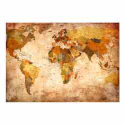 Planete Discount PD13354-350-245 papier-peint Papier peint non tissé Beige, Vert, Orange, Jaune