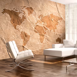 Planete Discount PD13357-100-70, Papier peint non tissé, Beige, Beige, 120 g/m², Sandy Map, 1000 mm