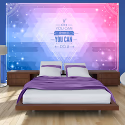 Planete Discount PD14761-400-280, Papier peint non tissé, Bleu, Rose, Blanc, Blanc, Rose, Bleu, 120 g/m², If you can dream it ...
