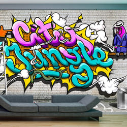 Papier peint intissé Street art Pink parrot - PD14687-400-280