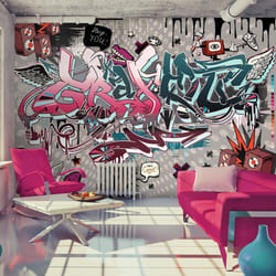 Papier peint intissé Street art Graffiti: hey You! - PD14689-400-280