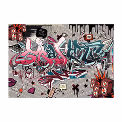 Papier peint intissé Street art Graffiti: hey You! - PD14689-400-280