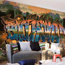 Planete Discount PD14691-400-280, Papier peint non tissé, Multicolore, Colorful, 120 g/m², Street Art, 4000 mm