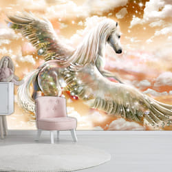 Papier peint intissé Animaux Pegasus (Orange) - PD13246-400-280