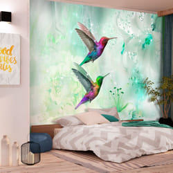 Papier peint intissé Animaux Colourful Hummingbirds (Green) - PD13249-400-280