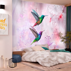 Planete Discount PD13250-100-70, Papier peint non tissé, Rose, Violet, Violet, Colorful, Rose, 120 g/m², Colourful Hummingbir ...