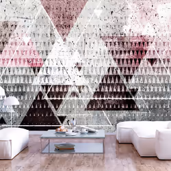 Planete Discount PD13950-400-280, Papier peint non tissé, Gris, Rose, Rouge, Blanc, Gris, Rouge, Blanc, Rose, Triangles, 4000 ...