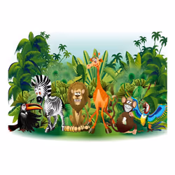 Papier peint intissé Pour enfants Jungle Animals - PD14634-400-280