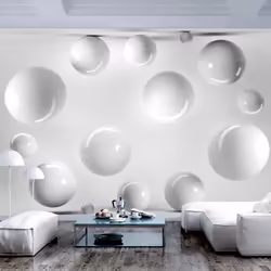 Planete Discount PD12970-400-280, Papier peint non tissé, Noir, Blanc, Noir Et Blanc, 120 g/m², Balls, 4000 mm
