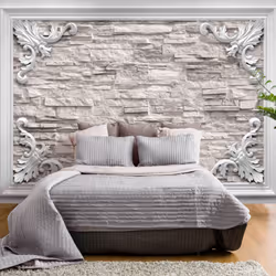 Planete Discount PD13959-400-280, Papier peint non tissé, Beige, Gris, Gris, Beige, Brick in the Frame (Beige), 4000 mm, 50 c ...