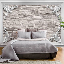 Papier peint intissé Fonds et Dessins Brick in the Frame (Beige) - PD13959-400-280