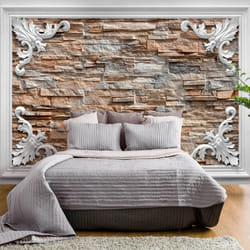 Papier peint intissé Fonds et Dessins Brick in the Frame (Brown) - PD13960-400-280