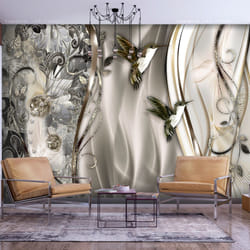 Papier peint intissé Abstractions Hummingbirds on the Wave (Brown) - PD13128-400-280
