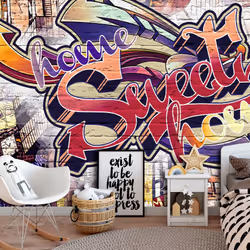 Planete Discount PD14694-400-280, Papier peint non tissé, Multicolore, Colorful, 120 g/m², Cool Graffiti, 4000 mm