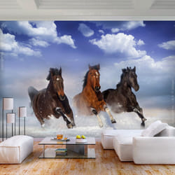 Papier peint intissé Animaux Horses in the Snow - PD13255-400-280