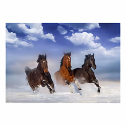 Papier peint intissé Animaux Horses in the Snow - PD13255-400-280